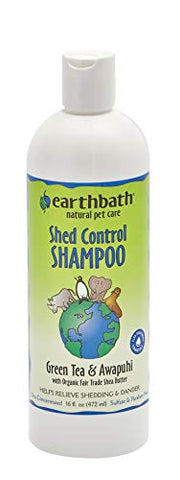 Earthbath All Natural Green Tea Shampoo Shed Control for Pets Dogs Cats 16z