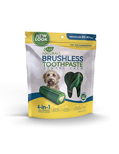 Ark Naturals Brushless Toothpaste, Vet Recommended Natural Dental Chews for Dogs, Plaque, Tartar and Bacteria Control