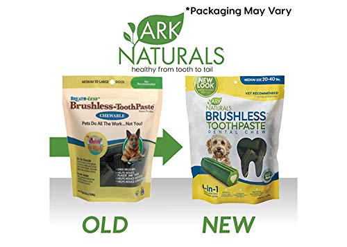 ARK NATURALS Brushless Toothpaste, Vet Recommended Natural Dental Chews for Dogs, Plaque, Tartar and Bacteria Control (2 Pack)