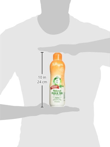 TropiClean Natural Flea and Tick Shampoo For Dogs and Puppies, With Natural Maximun Strength Formula, Effectively Repels Fleas and Ticks, Safe to Use On Dogs 12 Weeks and Older, 20 oz.