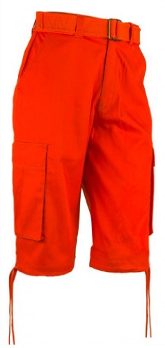 Eye Catch Men's Casual Cargo Cotton Twill Shorts 40 Orange