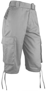 Eye Catch Men's Casual Cargo Cotton Twill Shorts 40 Light Grey