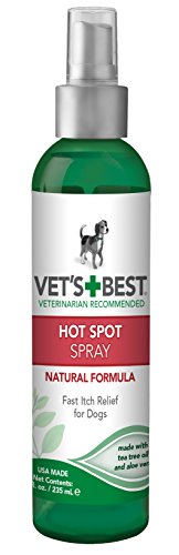 VetÂs Best Dog Hot Spot Itch Relief Spray |  Relieves Dog Dry Skin, Rash, Scratching, Licking, Itchy Skin, and Hot Spots | No-Sting and Alcohol Free | 8 Ounces