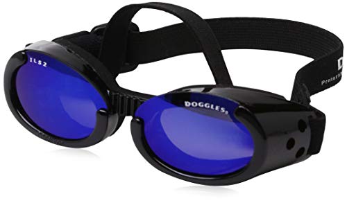 Doggles Ils Small Metallic Black Frame and Blue Lens