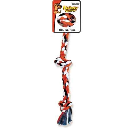 MAMMOTH Flossy Chews Cottonblend Color 3Knot Rope Tug Small 15"