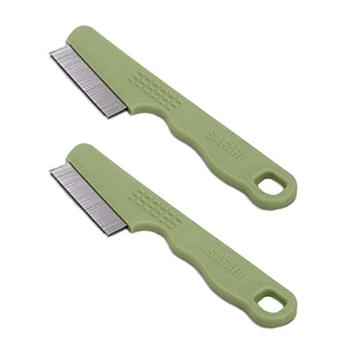 Safari Pet Products Dog Flea Comb (Green - 2 Pack)