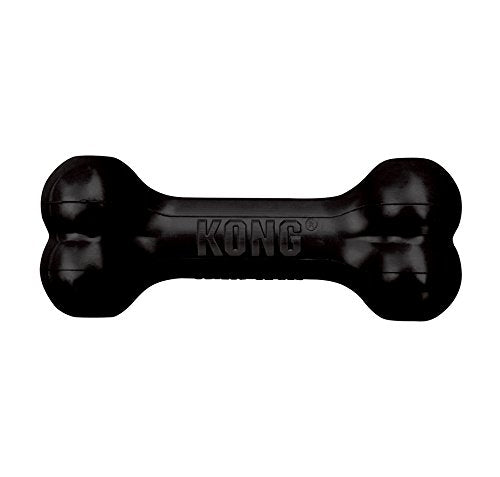 KONG - Extreme Goodie Bone - Durable Rubber Dog Bone for Power Chewers, Black - For Medium Dogs