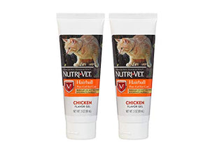 Nutri-Vet Feline Natural Oil Hairball Paw-Gel Chicken Flavor 3oz - Pack of 2