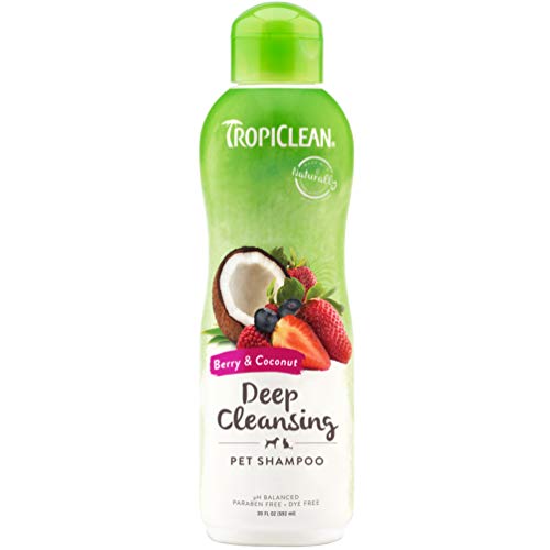 TropiClean Berry & Coconut Deep Cleaning Shampoo for Pets, 20oz, Made in USA