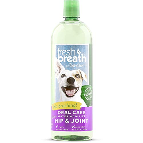 TropiClean Fresh Breath Plus Hip & Joint Oral Care Water Additive for Pets