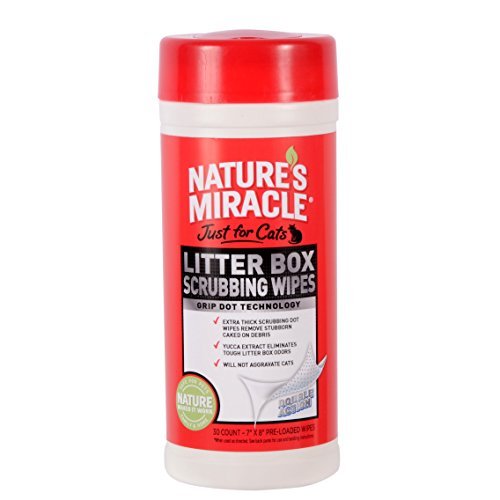 Nature's Miracle Just for Cats Litter Box Scrubbing Wipes, (NM-5574) (Pack of 60 Wipes)