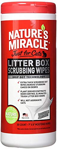 Nature's Miracle Just for Cats Litter Box Scrubbing Wipes, (NM-5574) (Pack of 60 Wipes)