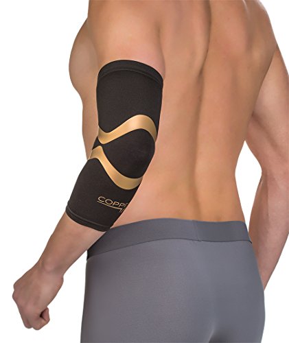 Copper Fit CFPROEL  Pro Series Performance Compression Elbow Sleeve, Black with Copper Trim, Medium