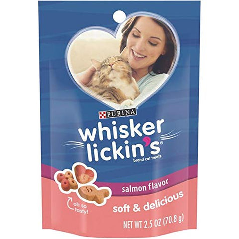 2-Pack Purina Whisker Lickin's Soft and Delicious Salmon Flavor Chewy Moist Cat Treats 2.5 Oz Bags (5 Oz Total)