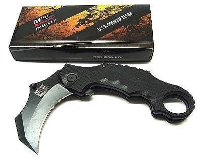 Master Cutlery MX-A815BK 5" Karambit Folder, 2.5" Black Blade, Black G10 Handle with Clip, 2-Pack