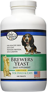 Four Paws Brewers Yeast Garlic Flavored Dog and Cat Tablets, 1000 Count