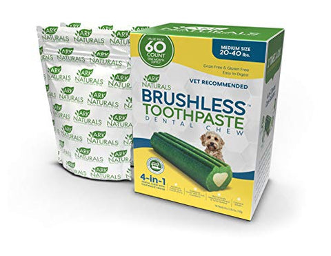 ARK NATURALS Brushless Toothpaste, Vet Recommended Natural Dental Chews for Dogs, Plaque, Tartar and Bacteria Control