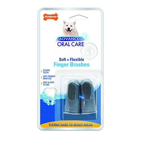 Nylabone Advanced Oral Care Dog Finger Brush, 2 pack