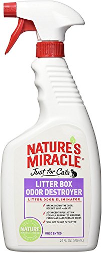 Nature's Miracle Just for Cats Litter Box Odor Destroyer, Unscented, 48-Ounce Spray