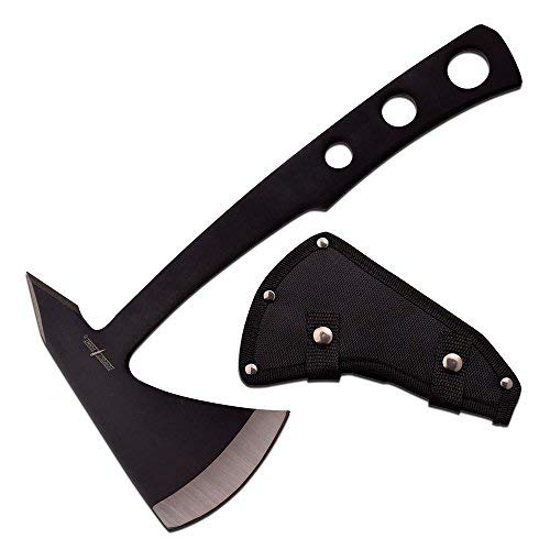 Perfect Point PP-107B PP-107S Throwing Axe, Black & Satin Blade, 9.5" Overall