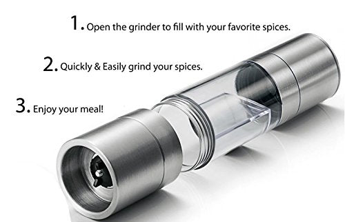 Iron Gadget Salt and Pepper Adjustable Stainless Steel Grinder