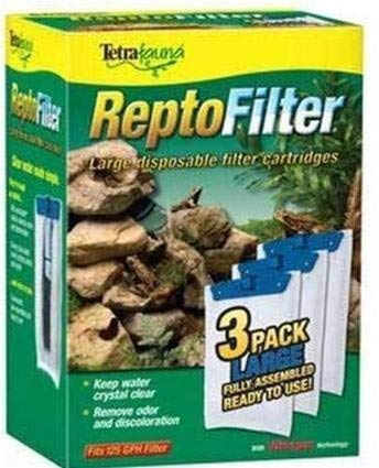 Tetra ReptoFilter 125 GPH, 3-Pack, Large Cartridge, tetra pond filter. Repto filters
