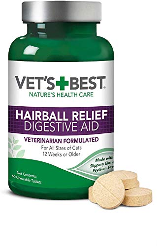 Vet's Best Cat Hairball Relief Digestive Aid| Vet Formulated Hairball Support Remedy | Classic Chicken Flavor