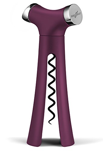 4 in 1 Wine Opener-screwpull Corkscrew with Pour Spout, Bottle Stopper, Wine Foil Cutter (Purple)