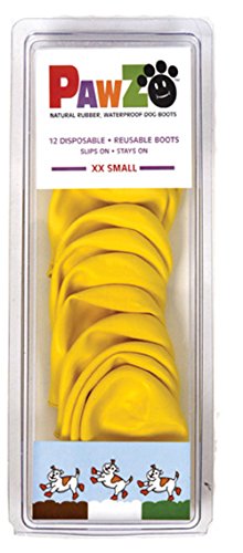 Pawz Yellow Water-Proof Dog Boot, XX-Small, Up to 1-1/2-Inch