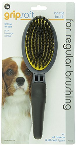 JW Pet Company GripSoft Bristle Brush Dog Brush, 2 Pack