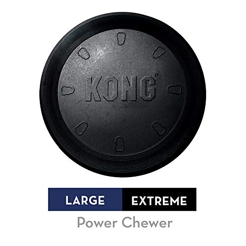 KONG - Extreme Flyer - Durable Rubber, Soft Flying Disc for Power Chewers, Black - Large Dogs