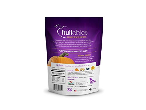 Fruitables 7 Ounce Crunchy Baked Dog Treats Pumpkin & Blueberry Flavor Pack of 2