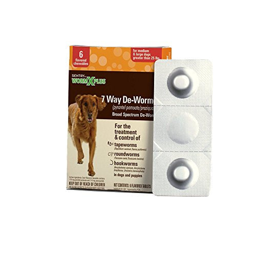 Sentry HC WormX Plus Flavored De-Wormer Chewables for Dogs, 6CT