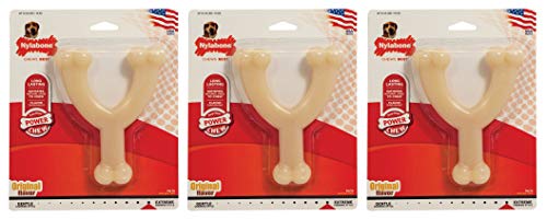 Nylabone (3 Pack) Dura Chew Original Flavored Wishbone Dog Chew - Size Wolf/Medium