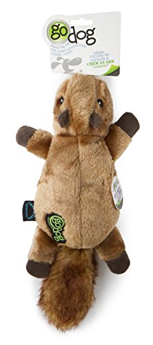 GoDog Flatz Squirrel Toy with Chew Guard