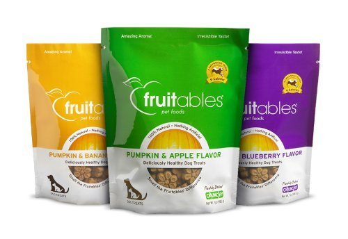 Fruitables Pumpkin Dog Treats, Variety Pack of 3