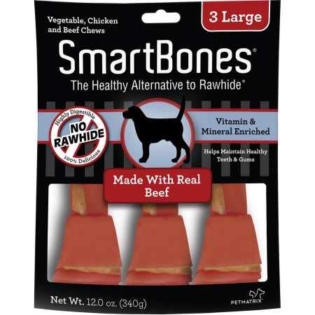 SmartBones Beef Dog Chew, Large, 3 Pieces/Pack
