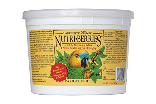 LAFEBER'S Classic Nutri-Berries Pet Bird Food, Made with Non-GMO and Human-Grade Ingredients, for Parrots, 3.25 lbs