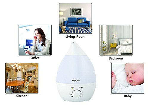 ASOM Ultrasonic Cool Mist Humidifier and Aroma Oil Diffuser, White