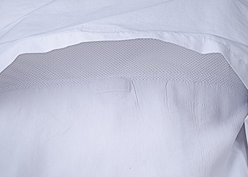 MenÂs Fishing Shirt Short-Sleeve with 2 Front Pockets RUNS ONE SIZE SMALL (White, Medium)