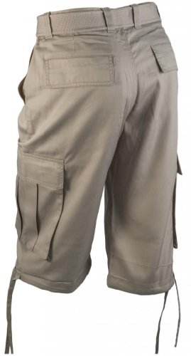 Eye Catch Men's Casual Cargo Cotton Twill Shorts 40 Stone