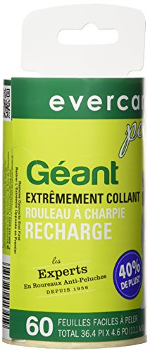 Evercare Giant Lint Roller Refill, 60 Sheets Roll,6 Pack