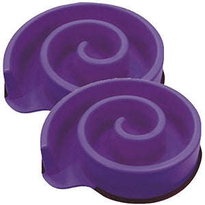 Ethical Pets Animal Instincts Slow Feed Dog Bowl, Purple (2 Pack)