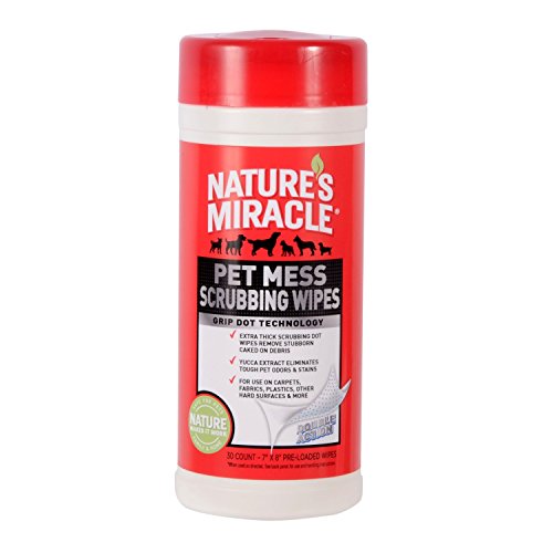Nature's Miracle Pet Mess Scrubbing Wipes, 30 Count (3 Pack)