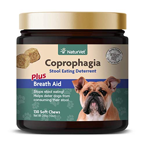 NaturVet Â Coprophagia Stool Eating Deterrent Plus Breath Aid Â Deters Dogs from Consuming Stool Â Enhanced with Breath Freshener, Enzymes & Probiotics Â 130 Soft Chews