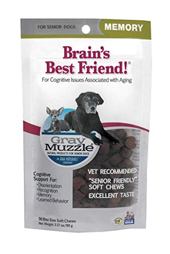 ARK NATURALS Gray Muzzle Brain's Best Friend Dog Chews for Senior Dogs, Supports Cognitive Health and Enhances Brain Retention, Functional Natural Ingredients, 180 Count