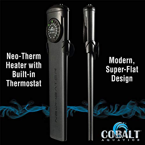 Cobalt Aquatics Flat Neo-Therm Heater with Adjustable Thermostat (Fully-Submersible, Shatterproof Design) from 25W to 300W
