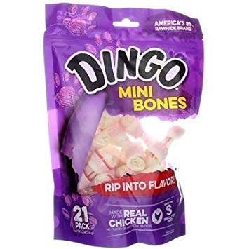 Dingo Rawhide Mini Bones, 21 Count