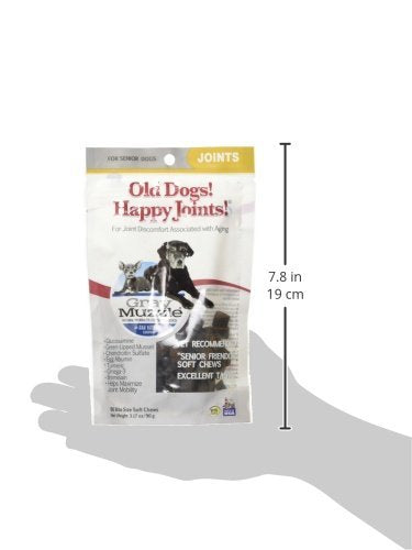 ARK NATURALS Gray Muzzle Old Dogs! Happy Joints! Dog Chews, Vet Recommended for Senior Dogs, Alleviates Joint Discomfort and Supports Mobility with Glucosamine, Chondroitin and Turmeric, 180 ct