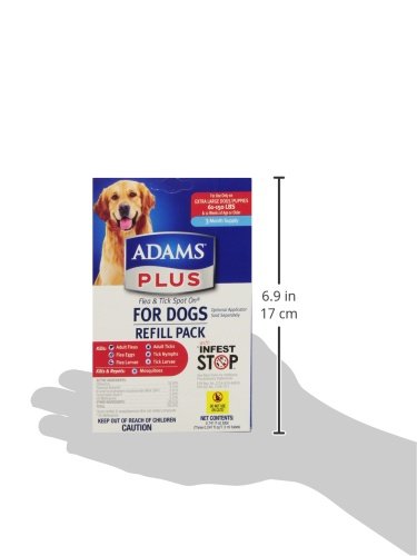Adams Plus Flea and Tick Spot On for Dogs, Extra Large Dog Flea Treatment, 61-150 Pounds, 3 Month Supply